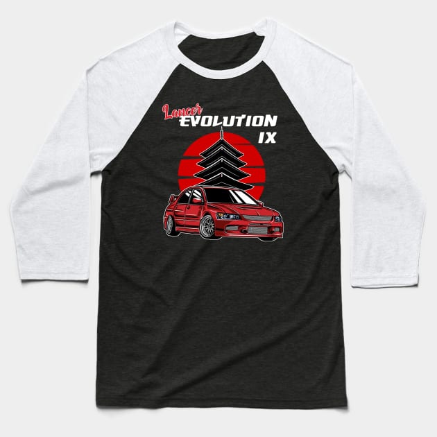 Lancer Evolution IX Baseball T-Shirt by mirailecs